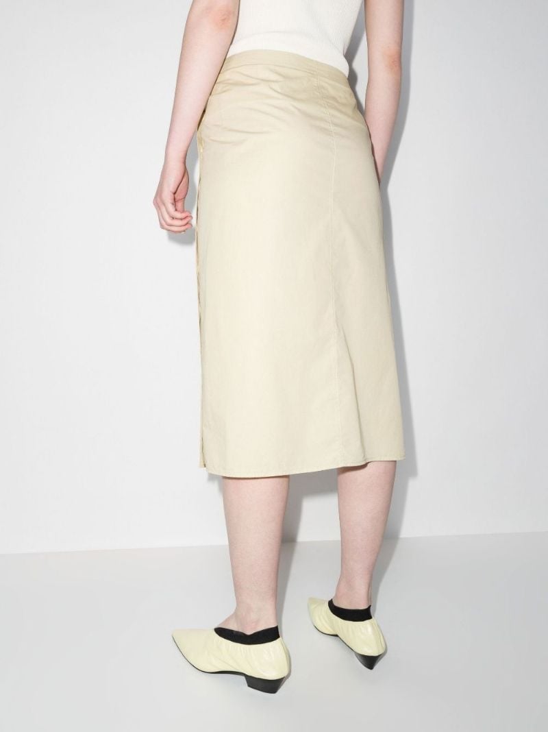 Buttoned Midi Wrap Skirt