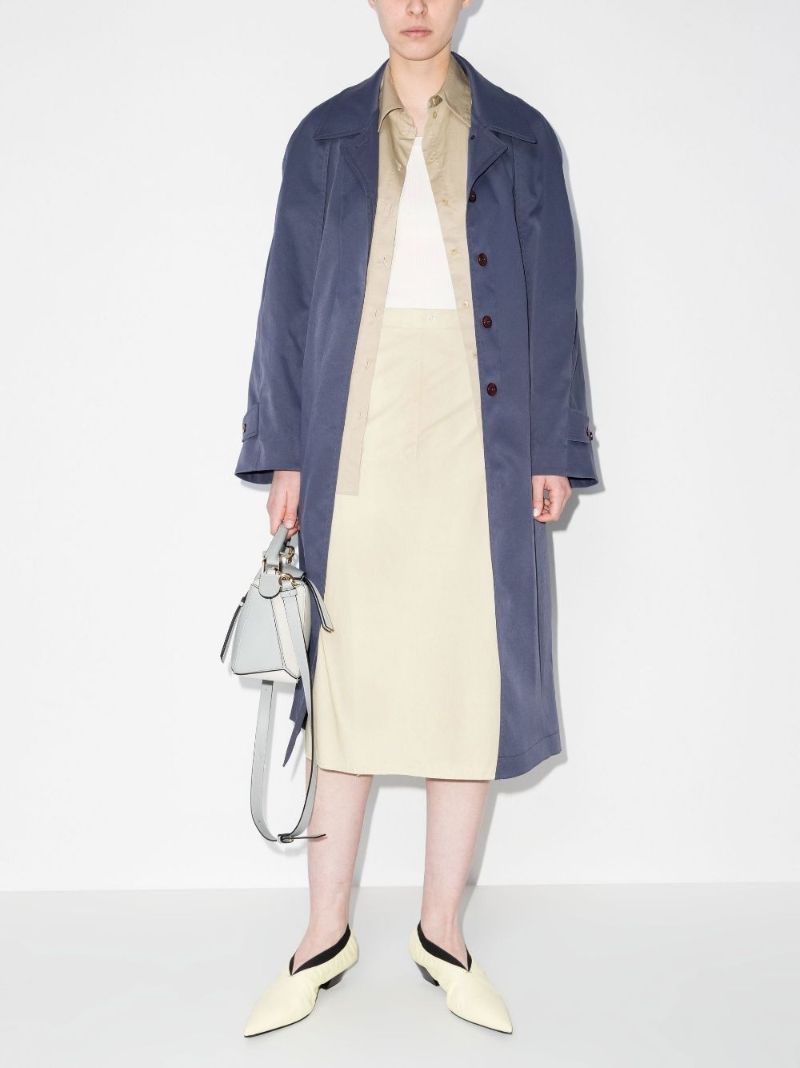 Buttoned Midi Wrap Skirt