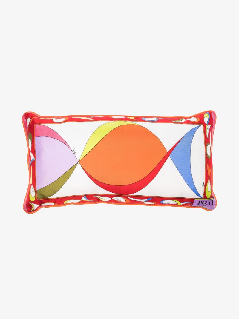Multicoloured Pesci Print Silk Cushion