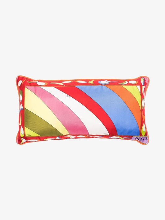 Multicoloured Pesci Print Silk Cushion
