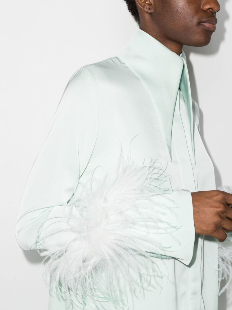 Green Seymour Feather Trim Shirt