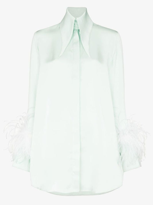 Green Seymour Feather Trim Shirt