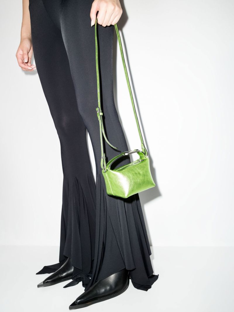 Green Tiny Moon Leather Mini Bag