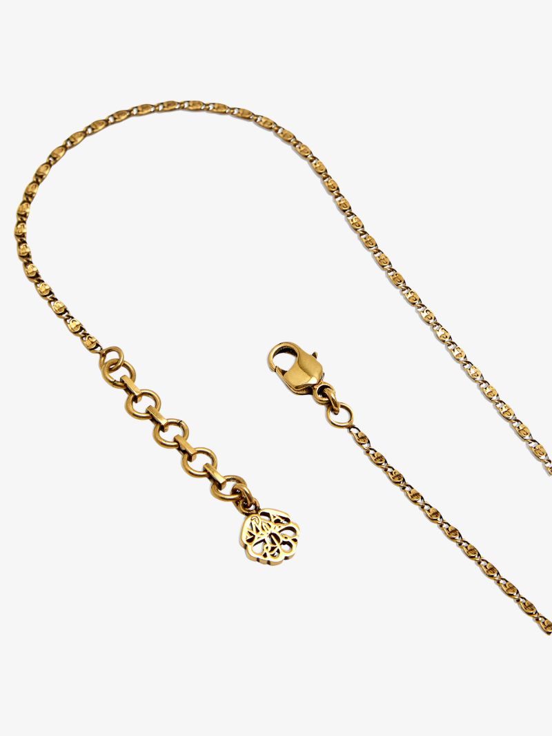 Gold-plated Engraved Logo Pendant Necklace
