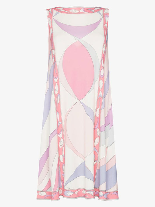 Pink Pesci Print Mini Dress