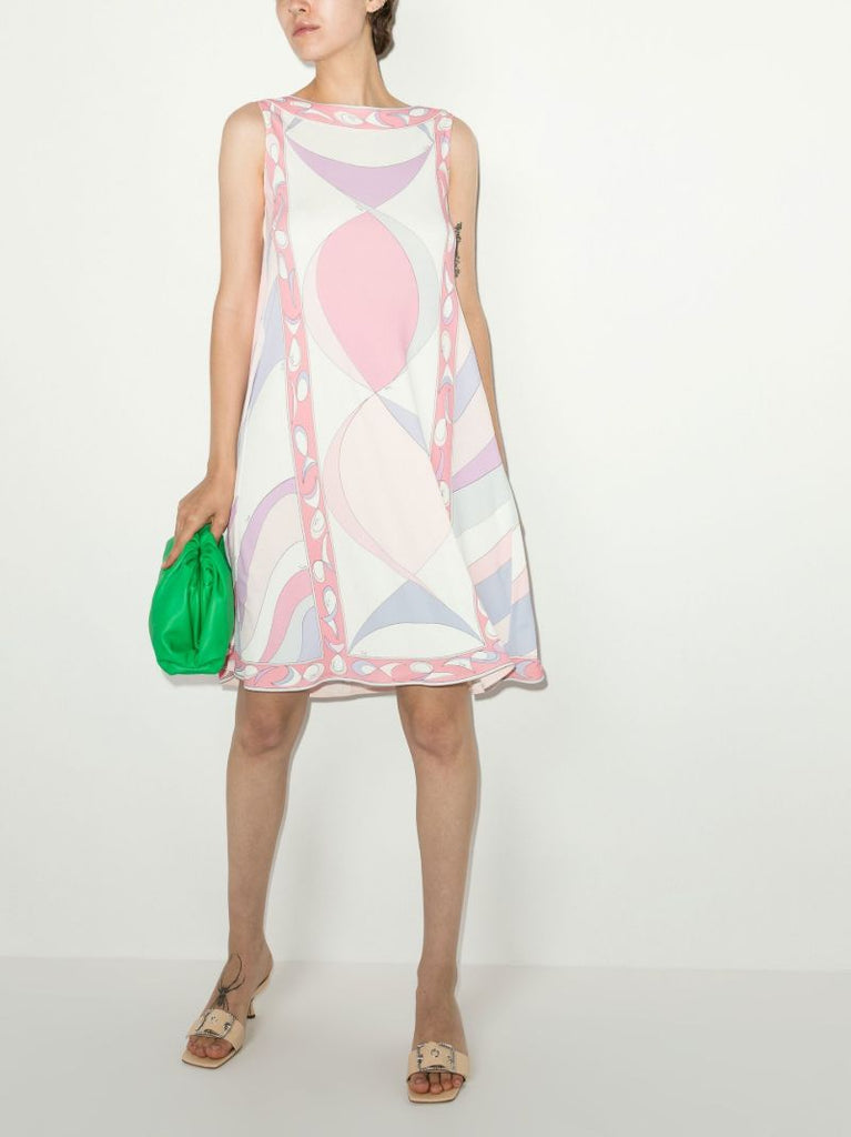 Pink Pesci Print Mini Dress