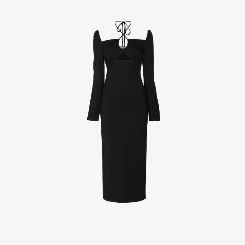Alexei Crossover Halterneck Midi Dress