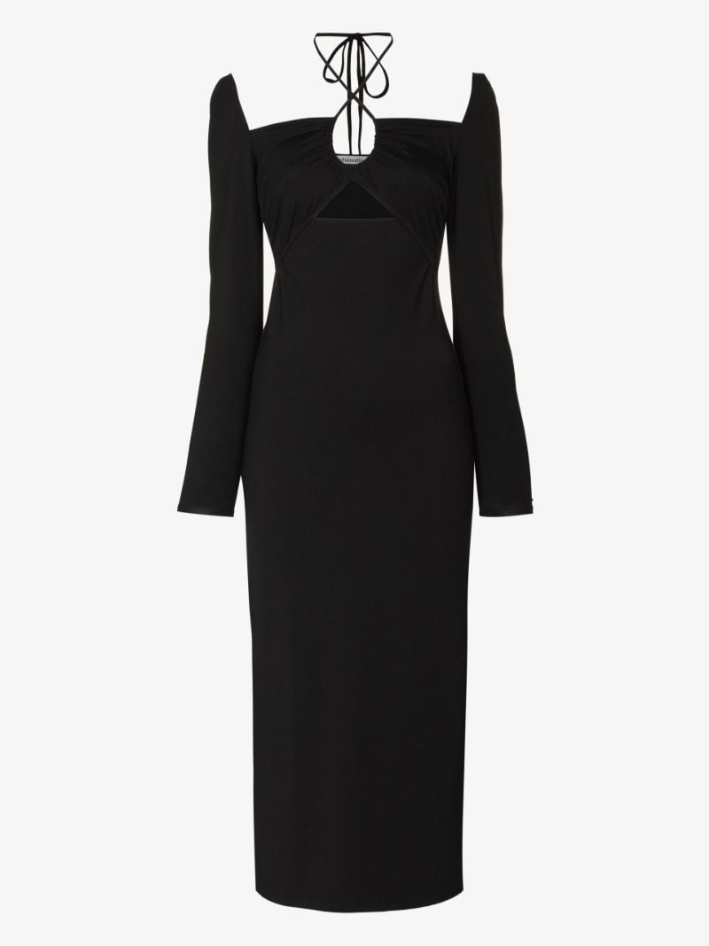 Alexei Crossover Halterneck Midi Dress