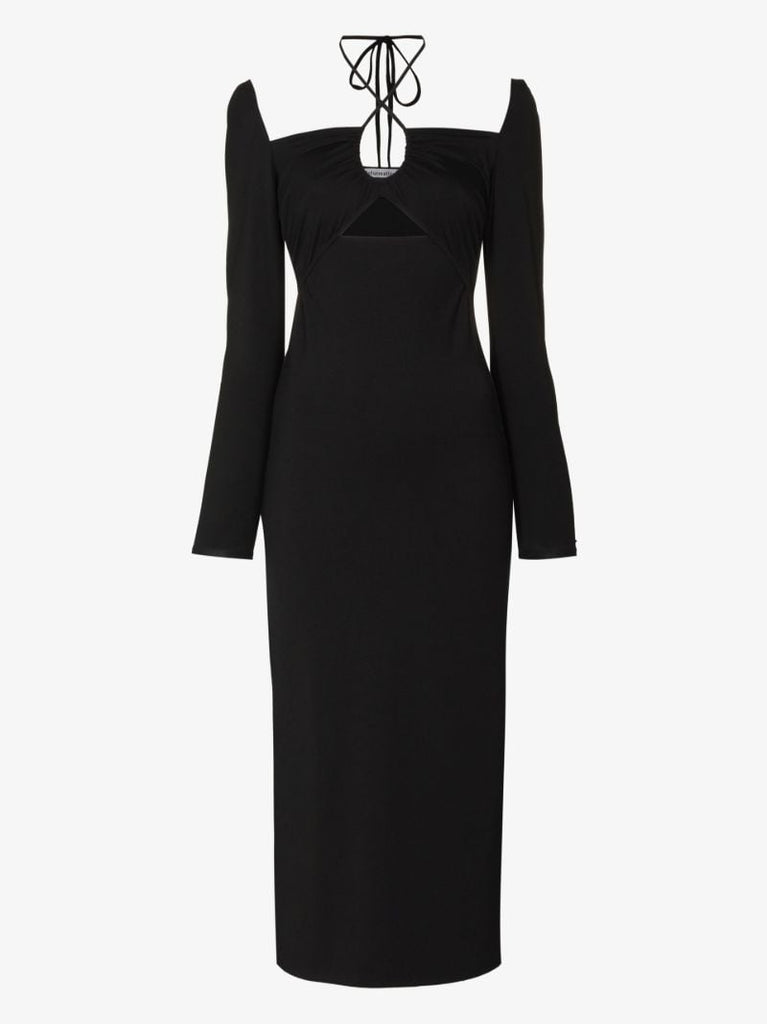 Alexei Crossover Halterneck Midi Dress