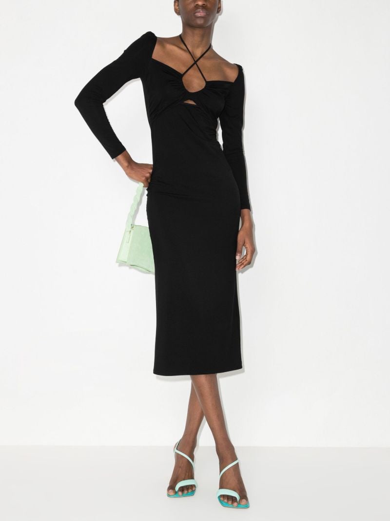 Alexei Crossover Halterneck Midi Dress