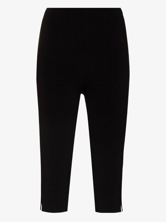 Black Compact Knit Cropped Leggings