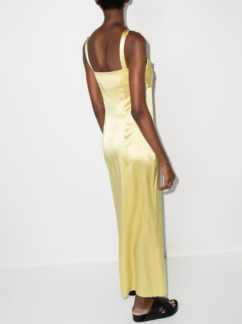 Yellow La Noche Silk Midi Dress