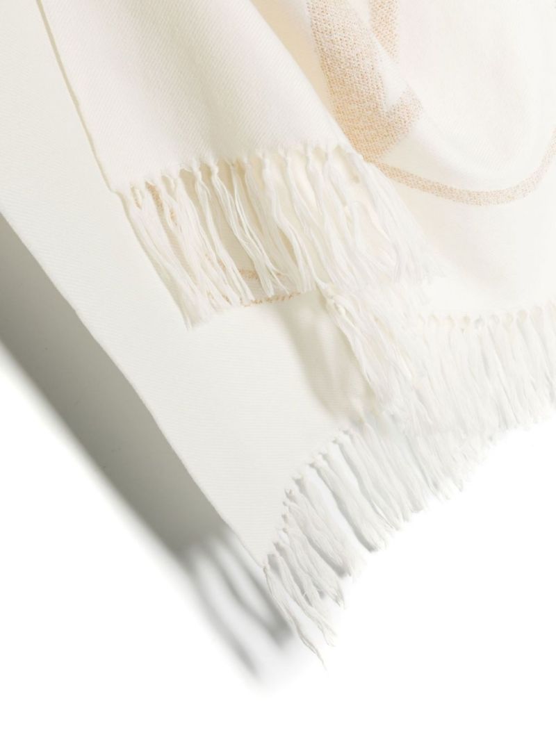 Neutral Vlogo Signature Wool Scarf