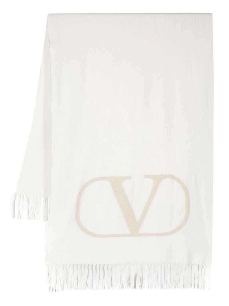 Neutral Vlogo Signature Wool Scarf