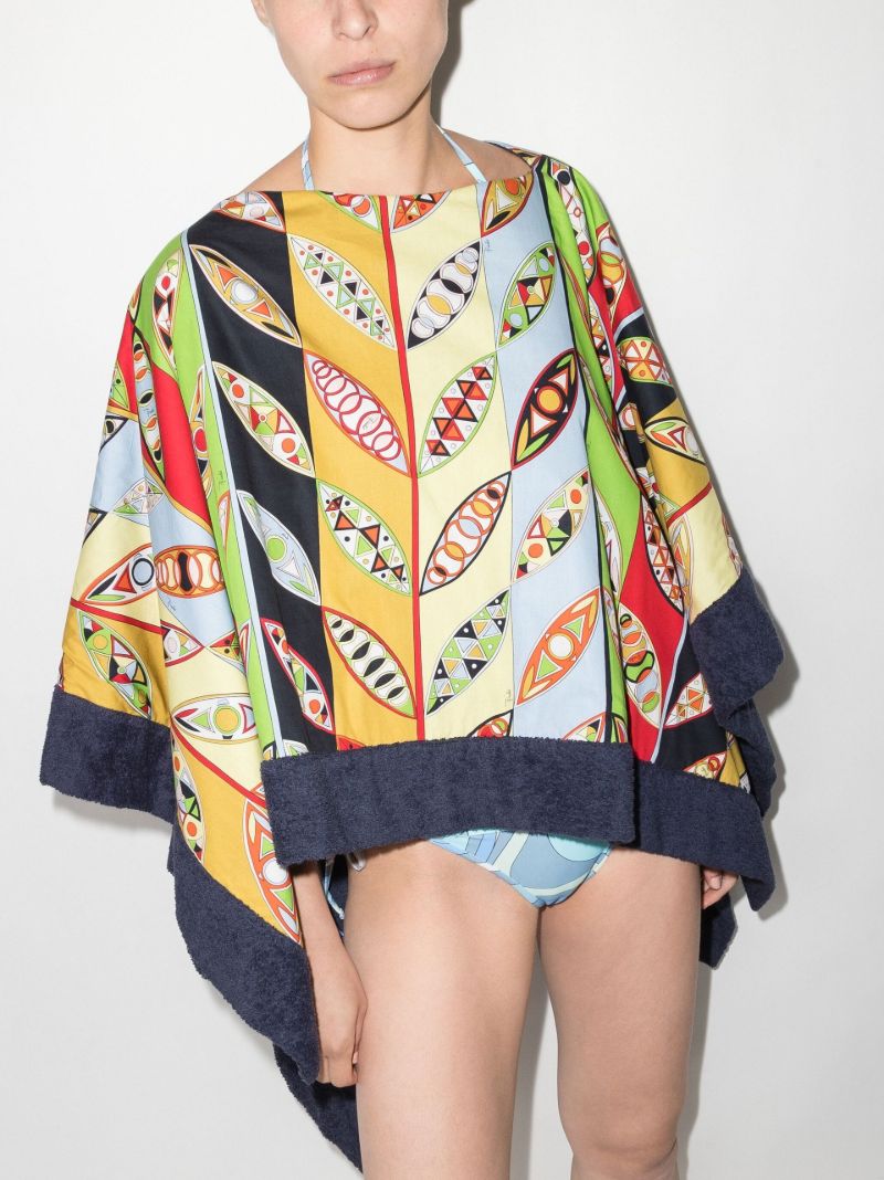 Multicolour Girandole Print Cotton Poncho