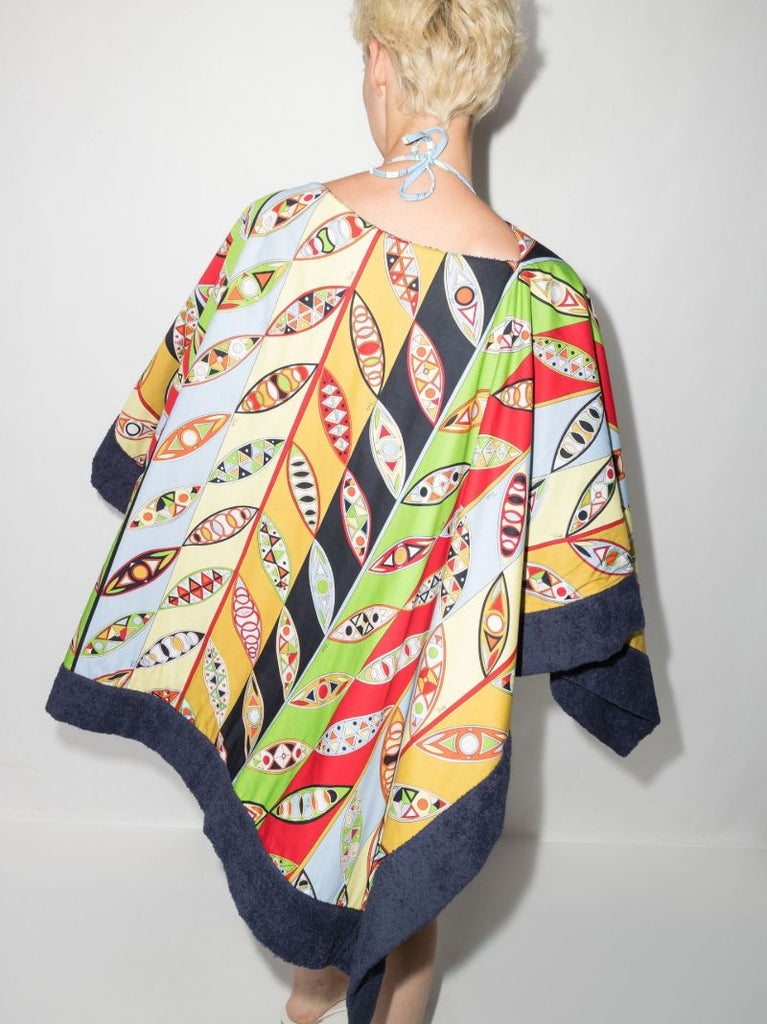 Multicolour Girandole Print Cotton Poncho