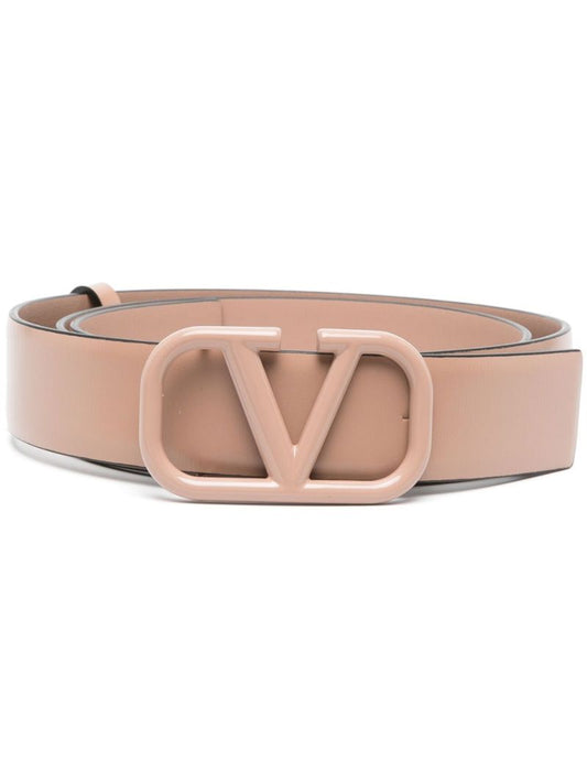 Pink Vlogo Tonal Leather Belt