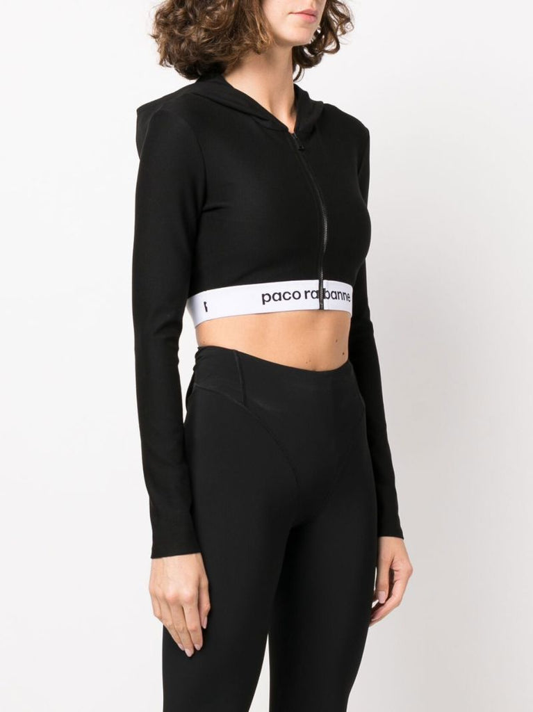 Black Cropped Hoodie