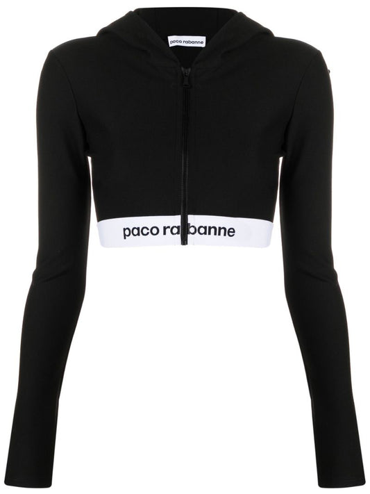 Black Cropped Hoodie