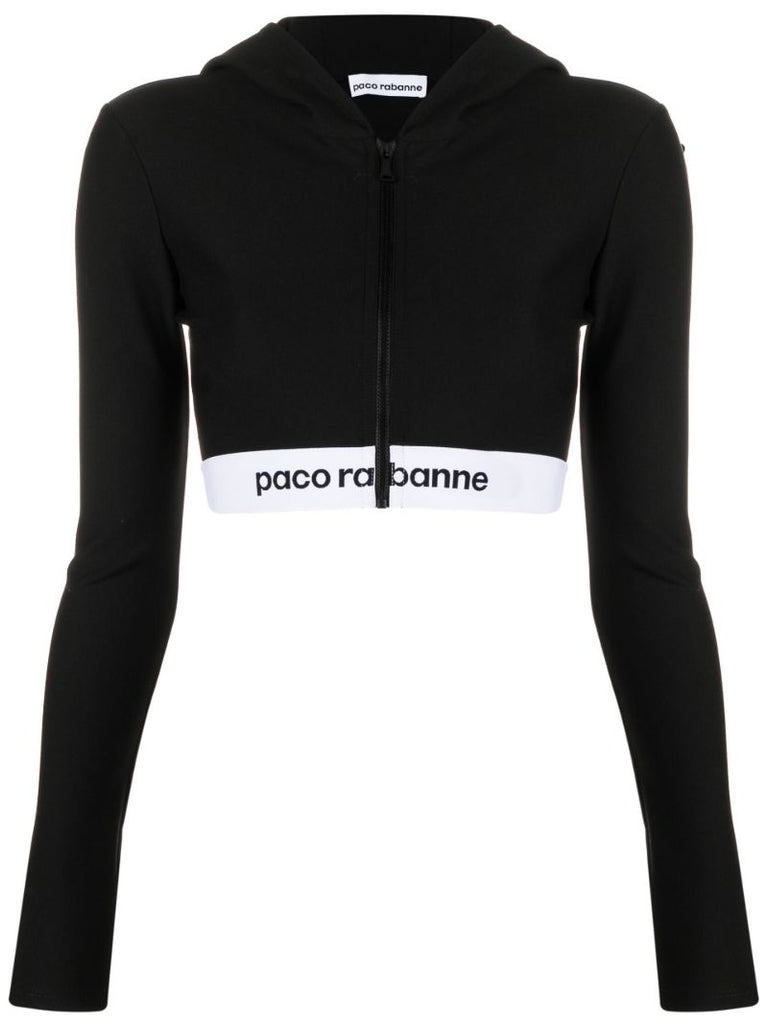 Black Cropped Hoodie