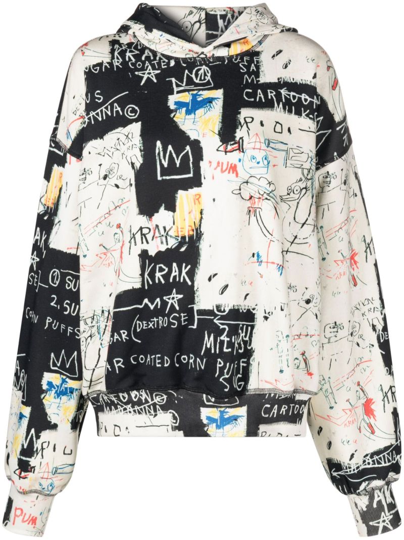 White Basquiat Edition Printed Hoodie