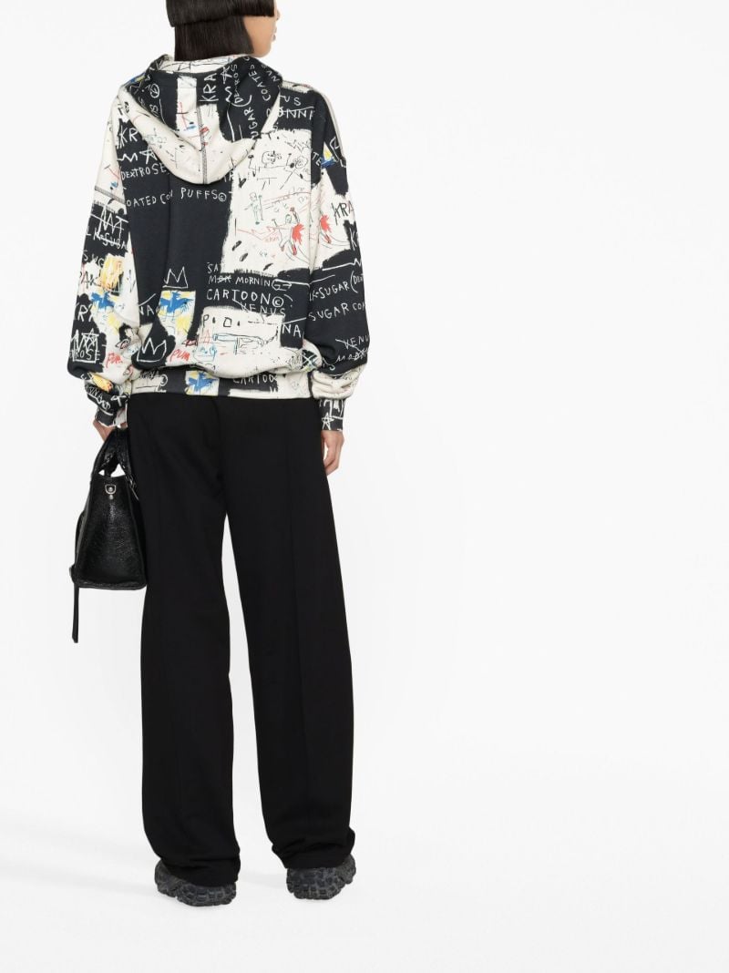 White Basquiat Edition Printed Hoodie