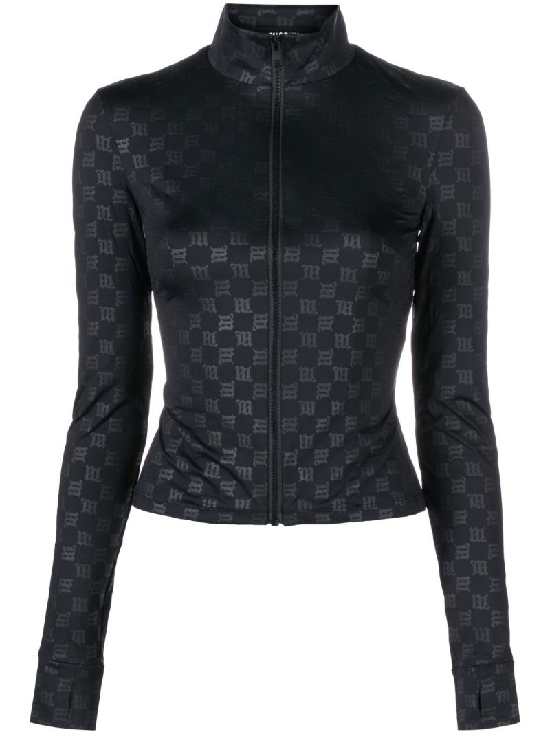 Black Lara Logo Print Top