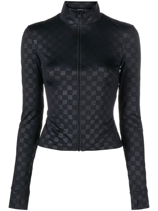 Black Lara Logo Print Top