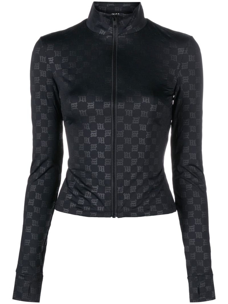 Black Lara Logo Print Top