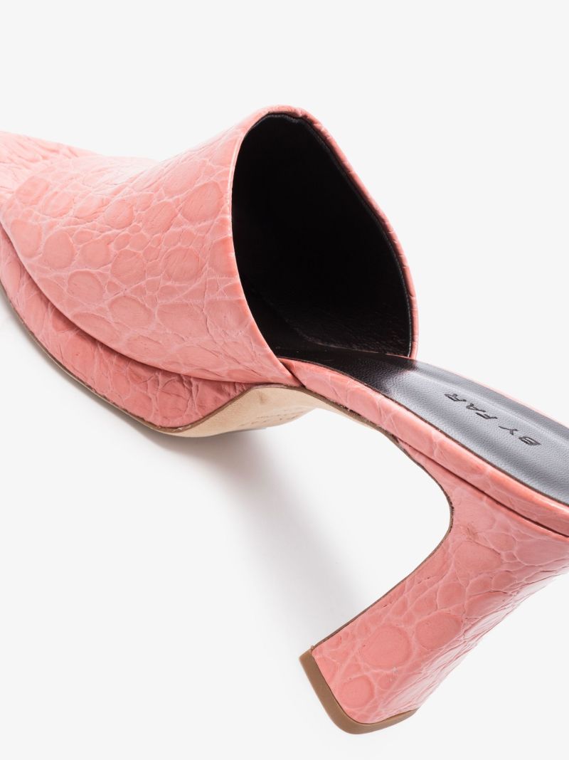 Pink Beliz 90 Mock Croc Leather Sandals