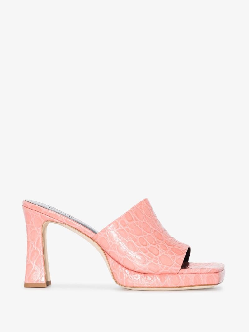 Pink Beliz 90 Mock Croc Leather Sandals