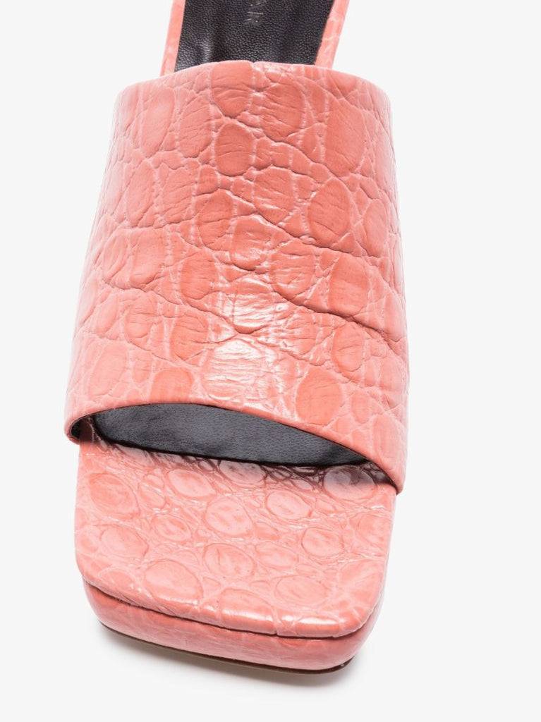 Pink Beliz 90 Mock Croc Leather Sandals
