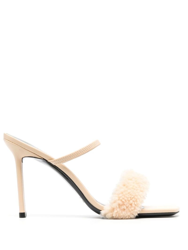 Pink Ada 100 Shearling Trim Leather Sandals