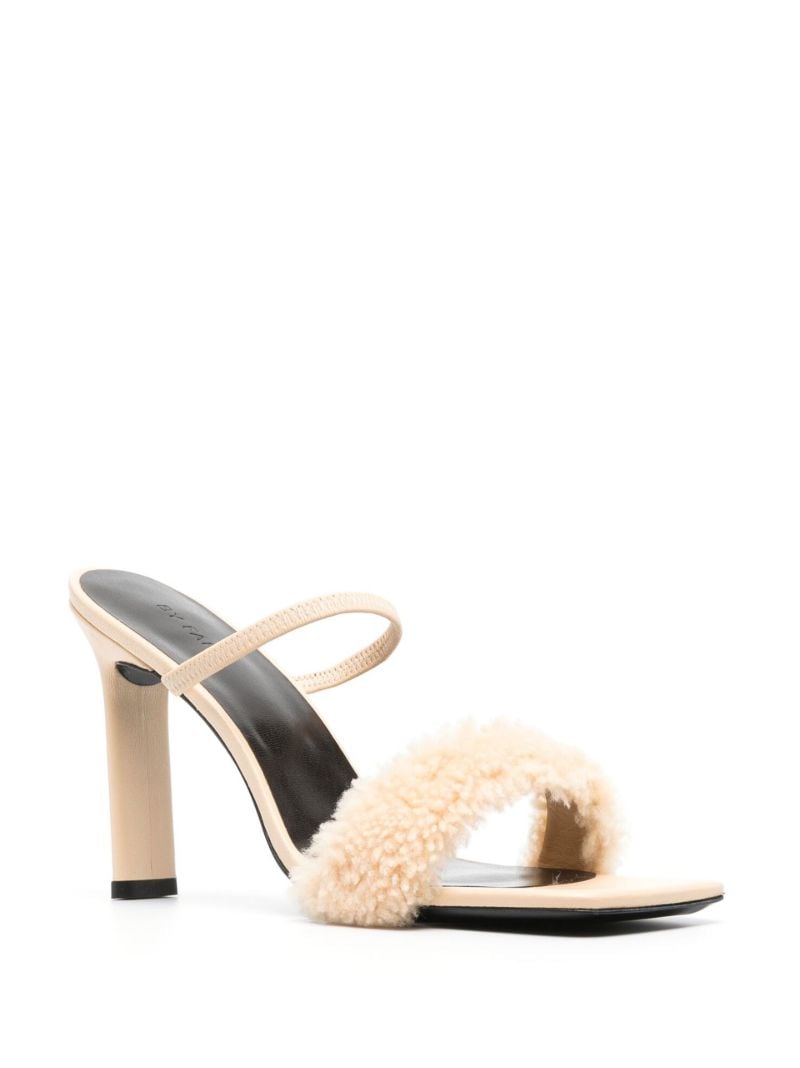 Pink Ada 100 Shearling Trim Leather Sandals