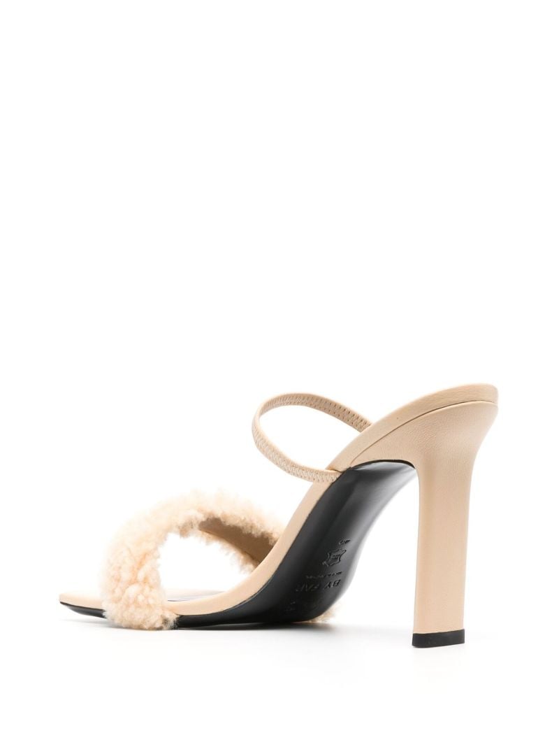 Pink Ada 100 Shearling Trim Leather Sandals