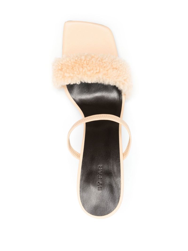 Pink Ada 100 Shearling Trim Leather Sandals
