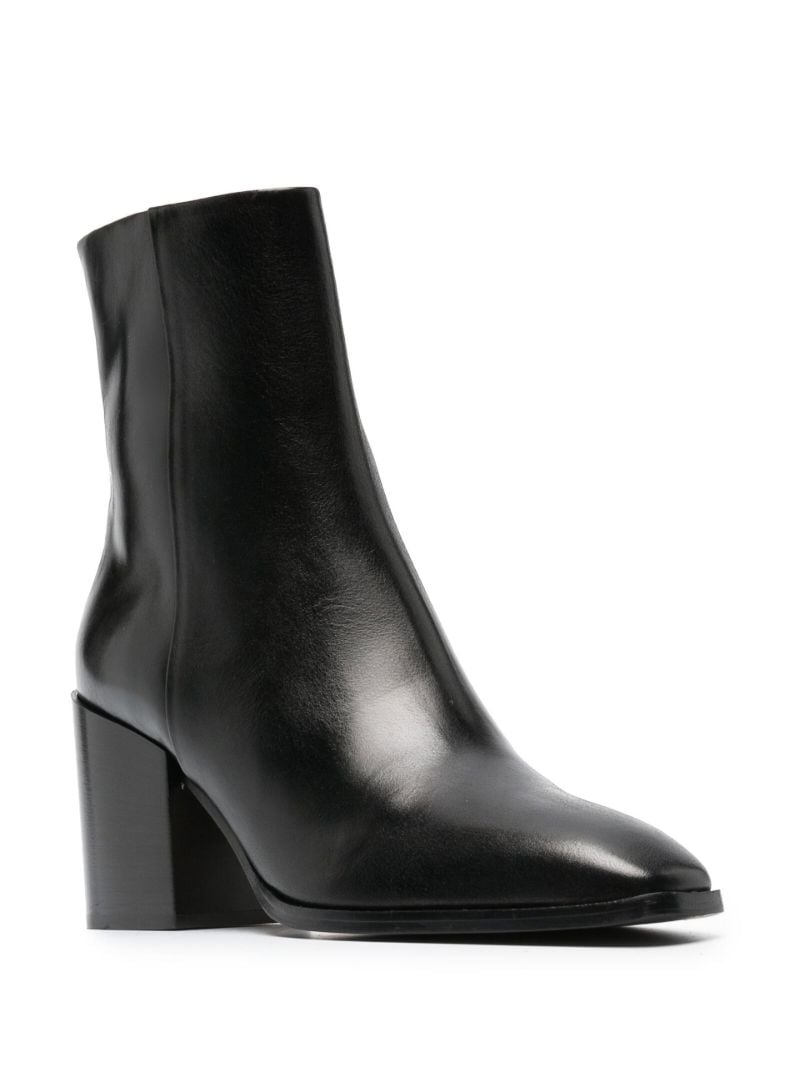 Black Leandra 75 Leather Ankle Boots