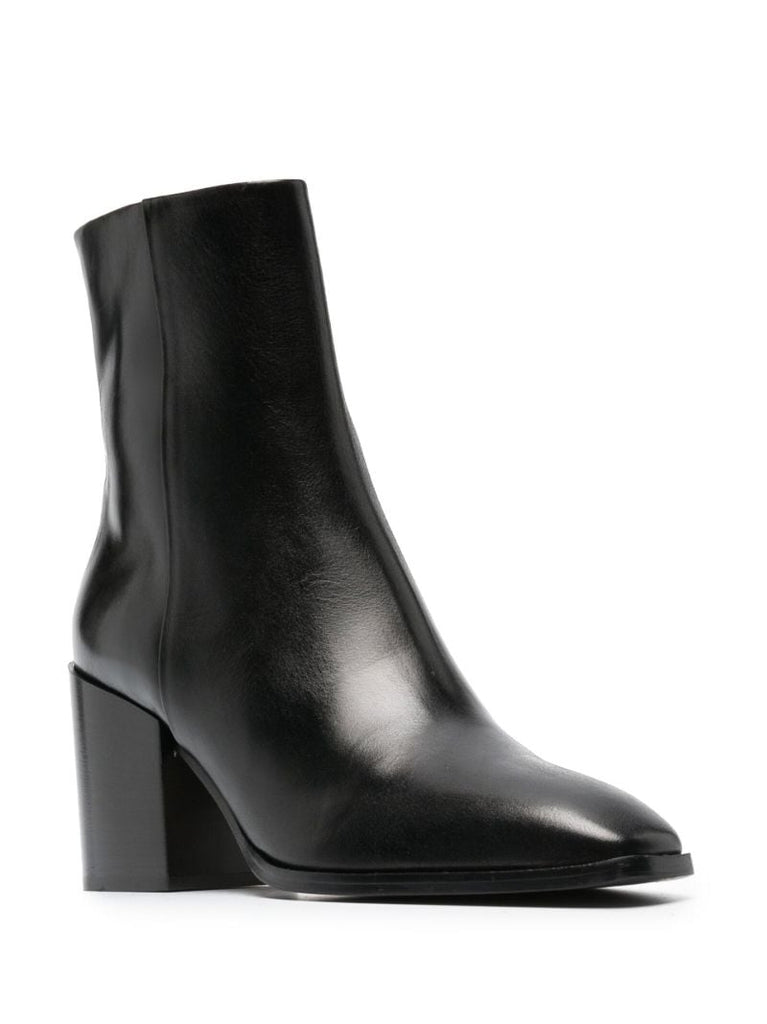 Black Leandra 75 Leather Ankle Boots