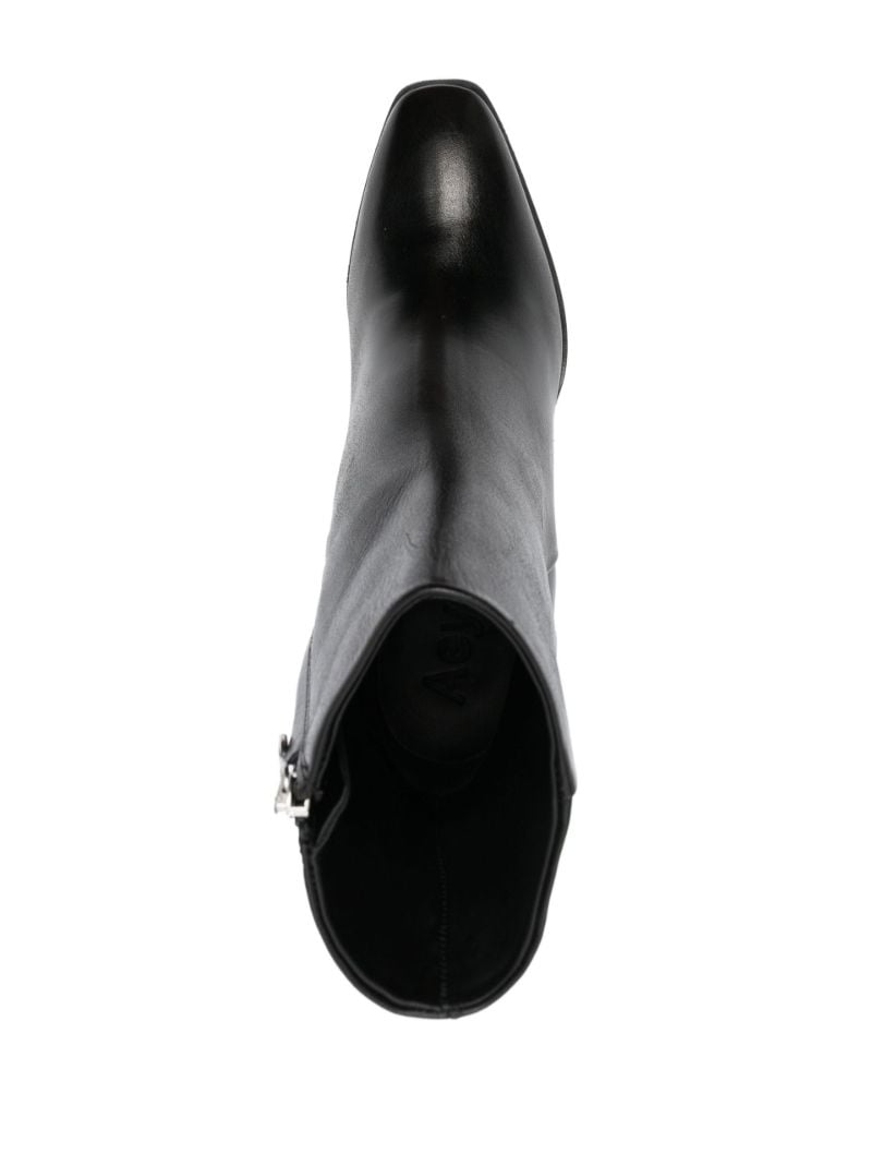 Black Leandra 75 Leather Ankle Boots