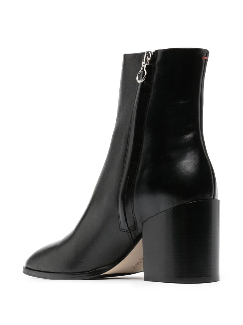 Black Leandra 75 Leather Ankle Boots