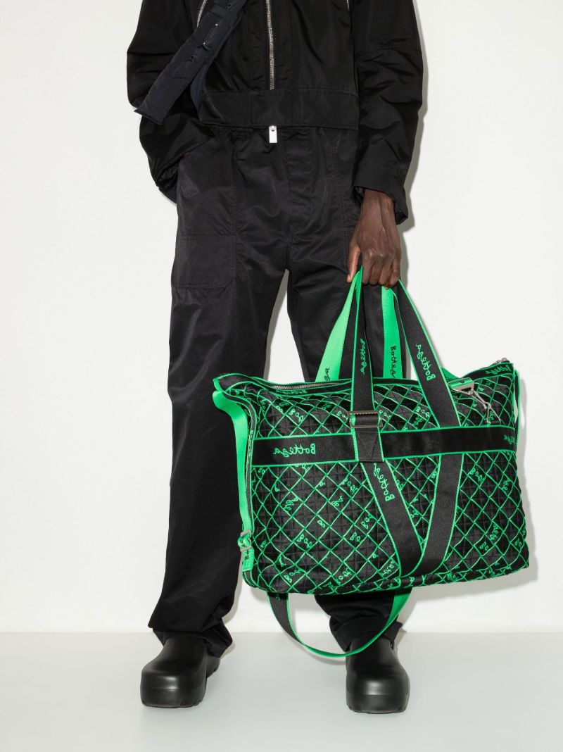 Black Webbing Logo Weekender Bag
