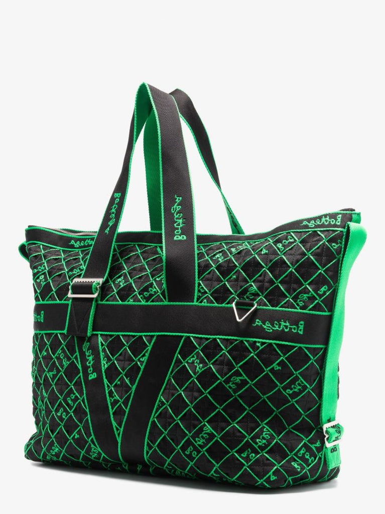 Black Webbing Logo Weekender Bag