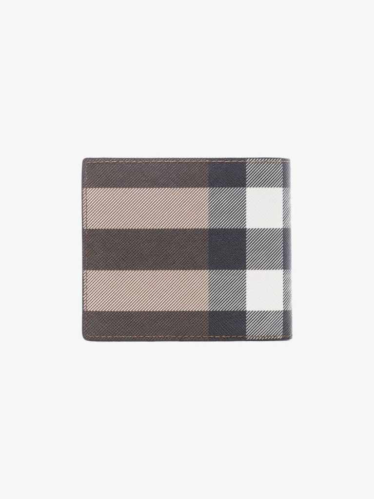 Brown Giant Check Leather Wallet