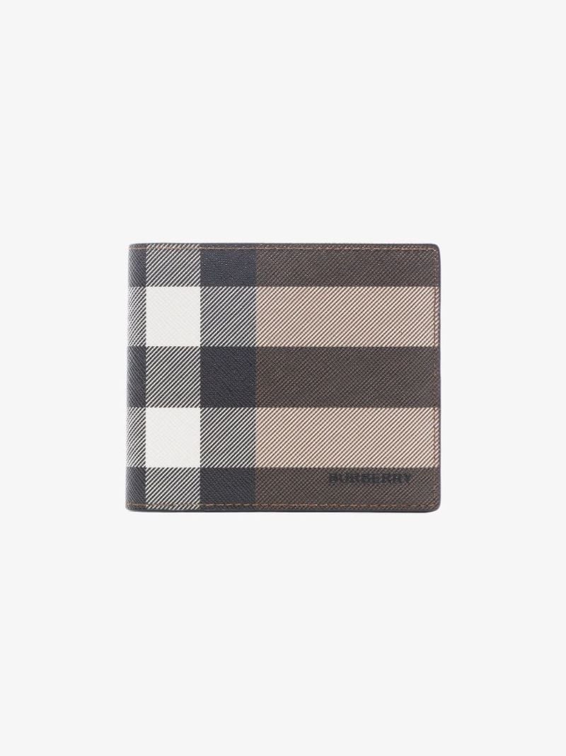 Brown Giant Check Leather Wallet