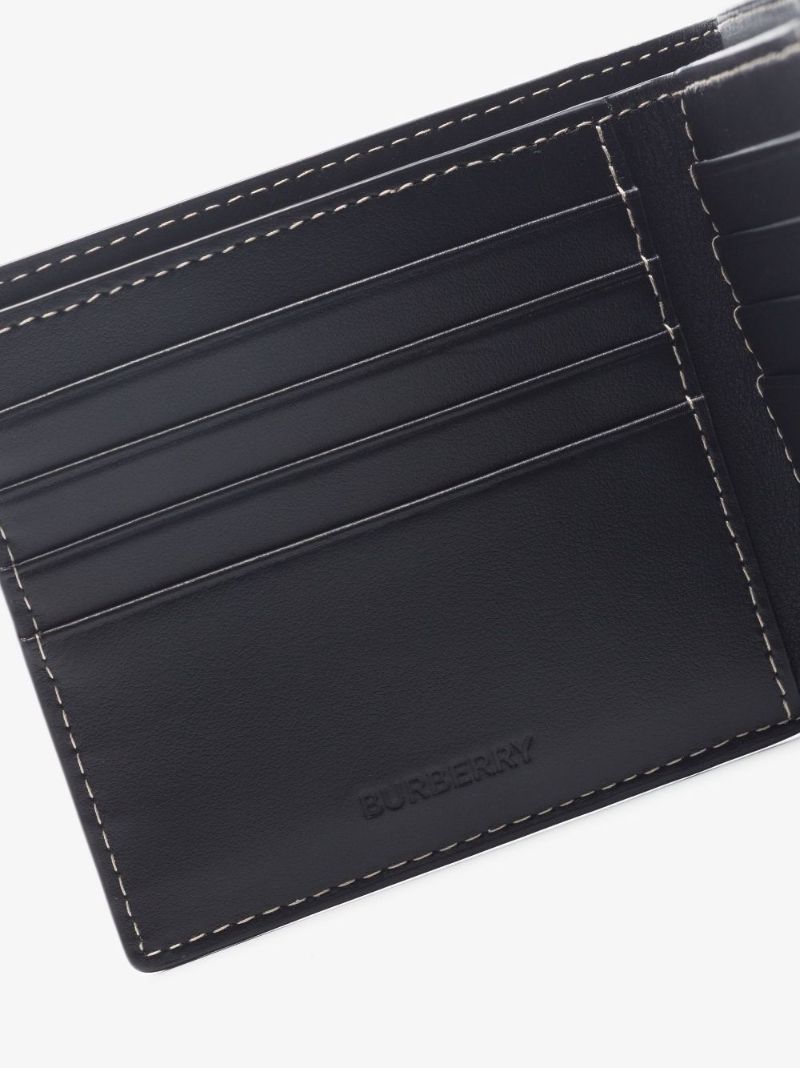 Brown Giant Check Leather Wallet