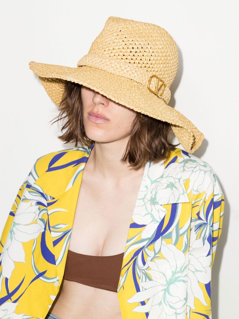 Neutral Vlogo Woven Fedora Hat