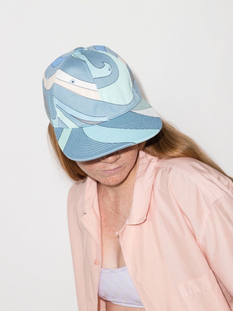 Blue Marmo Print Baseball Cap