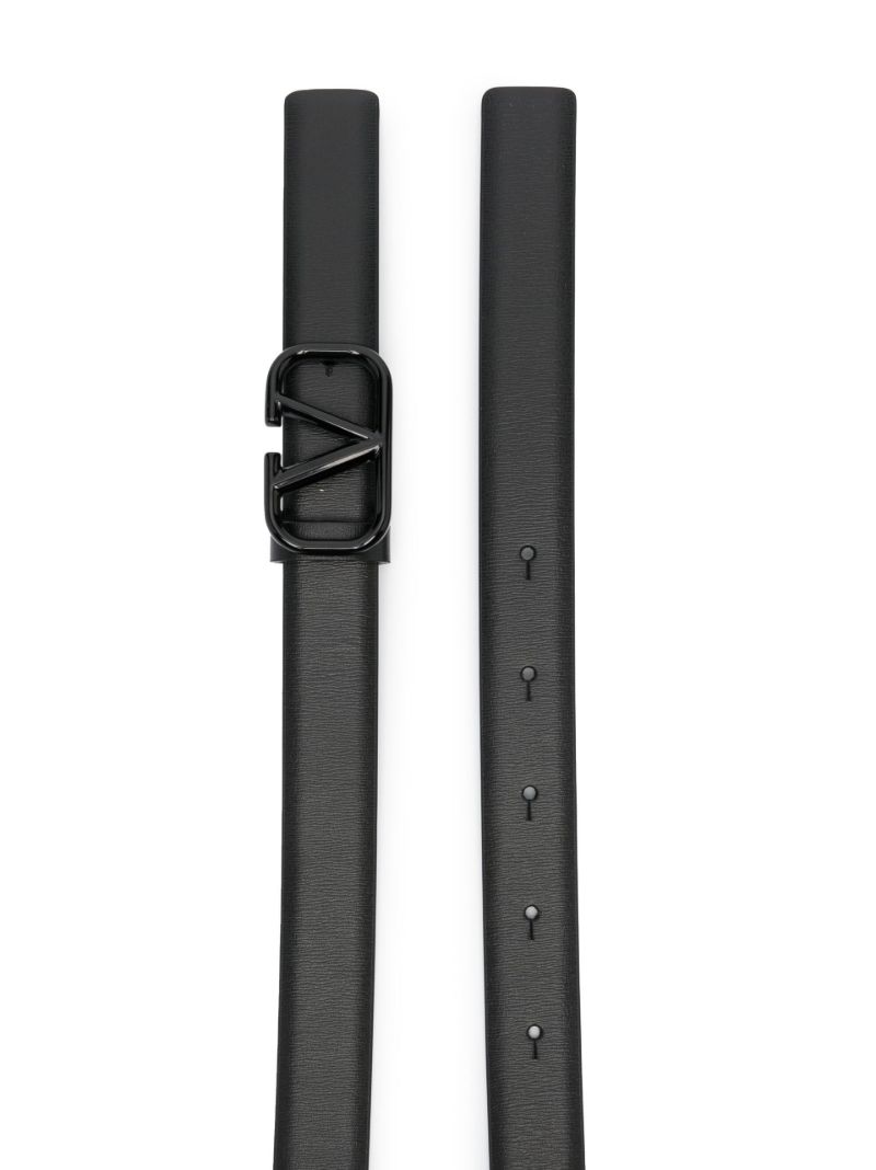 Black Vlogo Signature Leather Belt