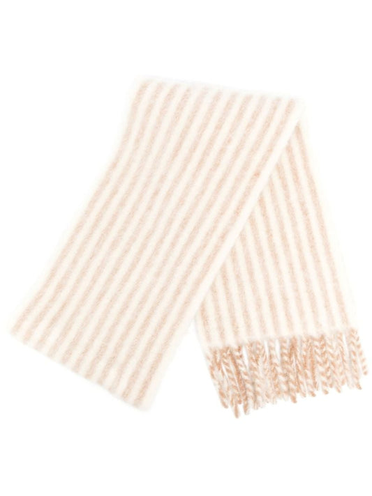 Neutral Wool Stripe Scarf