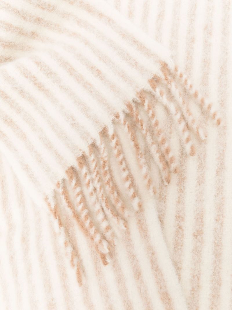 Neutral Wool Stripe Scarf